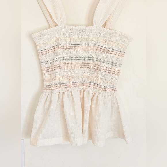 Madewell Texture & Thread Rainbow Smocked Peplum Tank Top - Picture 10 of 13